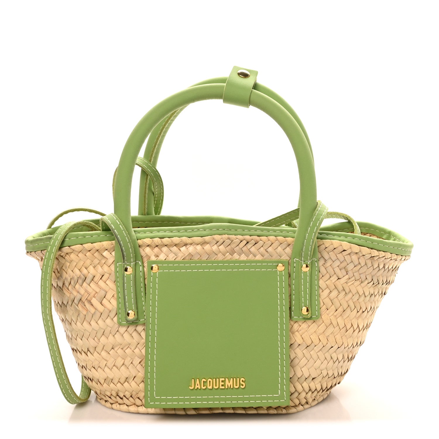Jacquemus Raffia Suede Le Petit Panier Soli Green 1839551