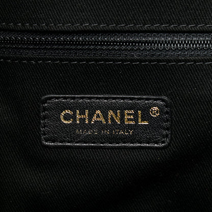 Chanel Canvas Chevron Cuba Patchwork Shopper Tote Black 6 of 10