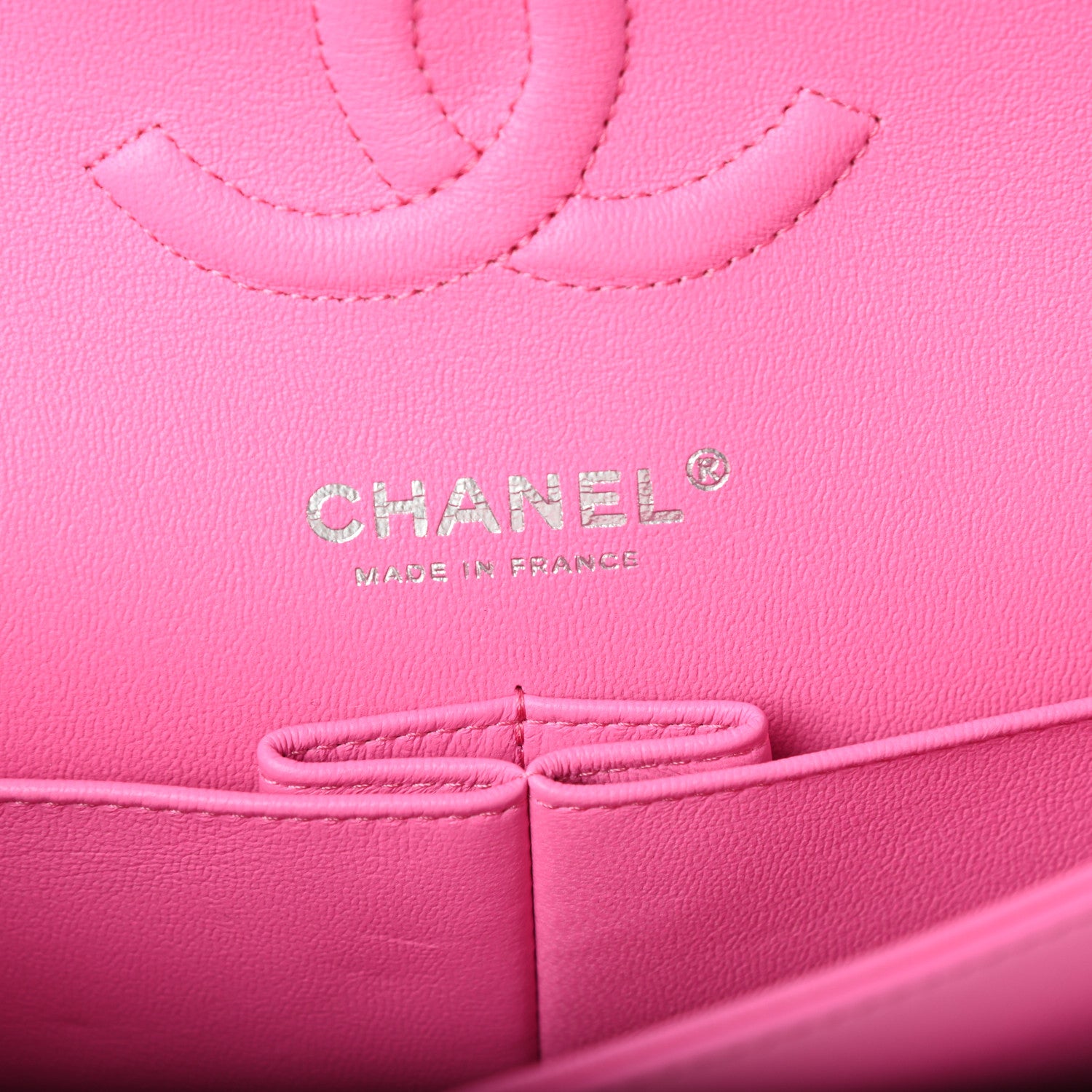 Chanel Lambskin Quilted Medium Double Flap Neon Pink 6 of 9