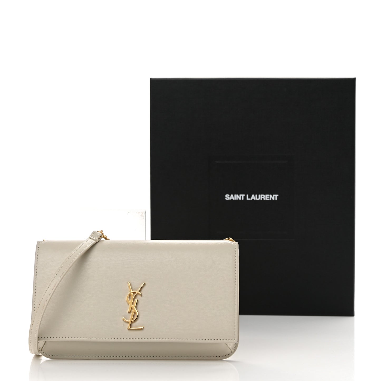 Smooth Calfskin Monogram Phone Holder Crossbody Crema Soft