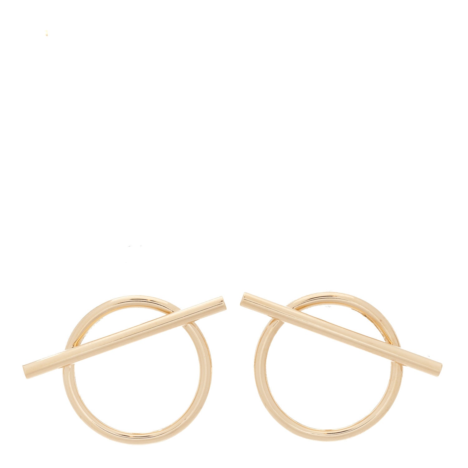 Hermes 18K Rose Gold MM Echappee Earrings 1 of 22