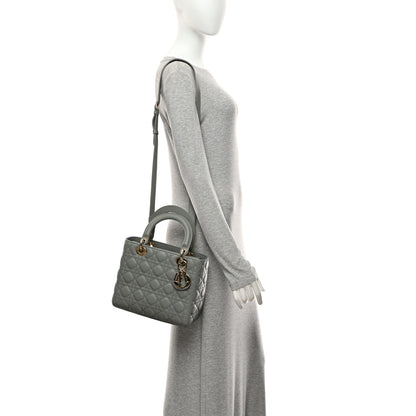 Christian Dior Lambskin Cannage Medium Lady Dior Grey 2 of 10