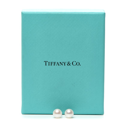 Tiffany Sterling Silver Freshwater Pearl 8-9mm Ziegfeld Earrings 5 of 5