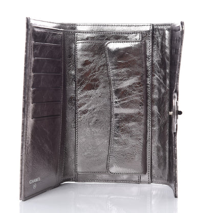 Chanel Metallic Striped Calfskin Reissue Wallet Dark Silver 5 of 9