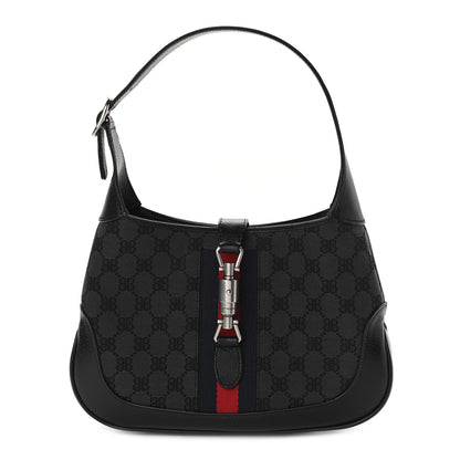 Gucci X BALENCIAGA BB Monogram Calfskin Web Small Jackie 1961 Hobo Black 1 of 9