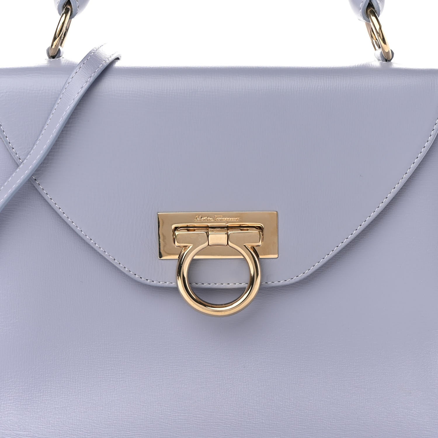 Salvatore Ferragamo Calfskin Gancini 2-Way Top Handle Bag Light Purple 7 of 14