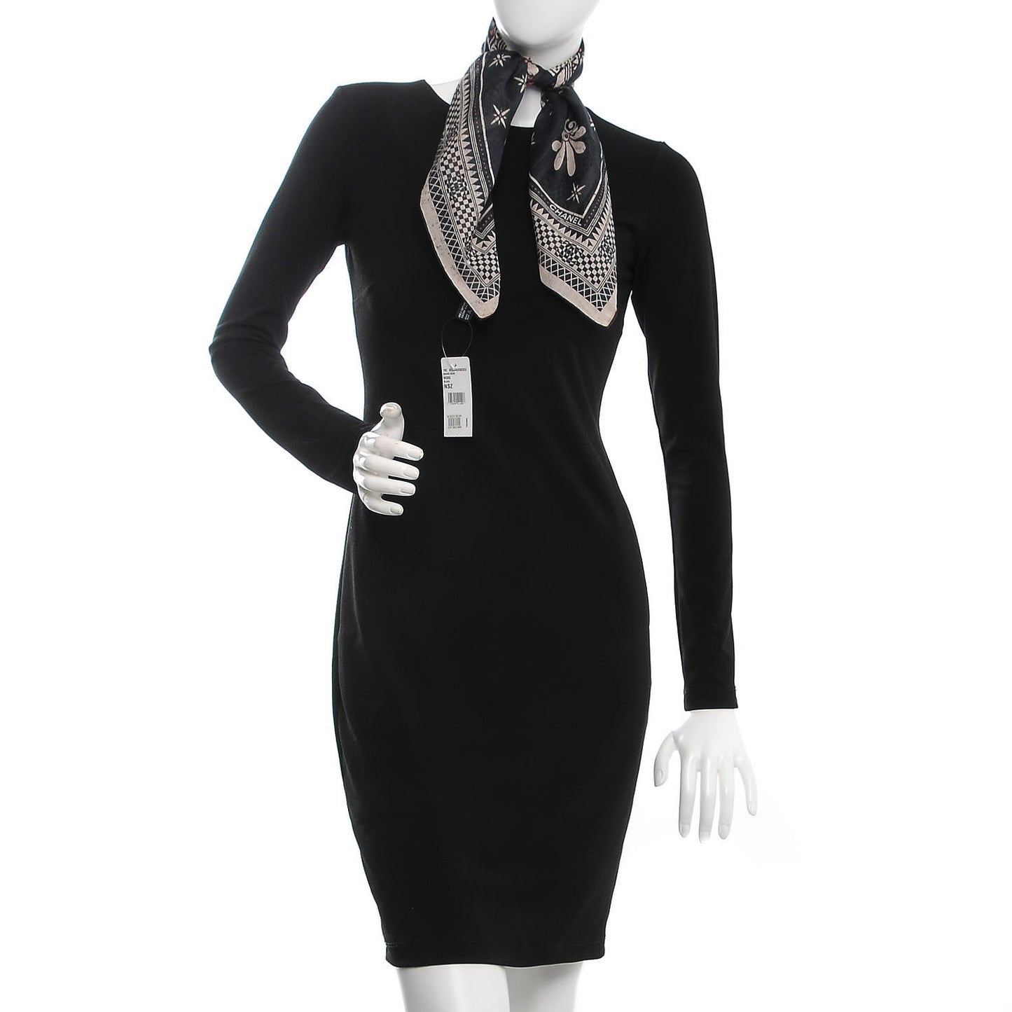 Cotton CC Logo Square Scarf White Black