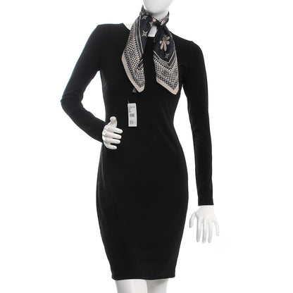 Chanel Cotton CC Logo Square Scarf White Black 2 of 4