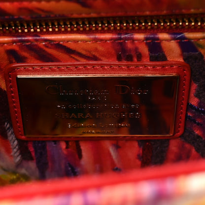 Christian Dior X SHARA HUGHES Velvet Calfskin Printed Medium Lady Dior Art Red Multicolor 6 of 10