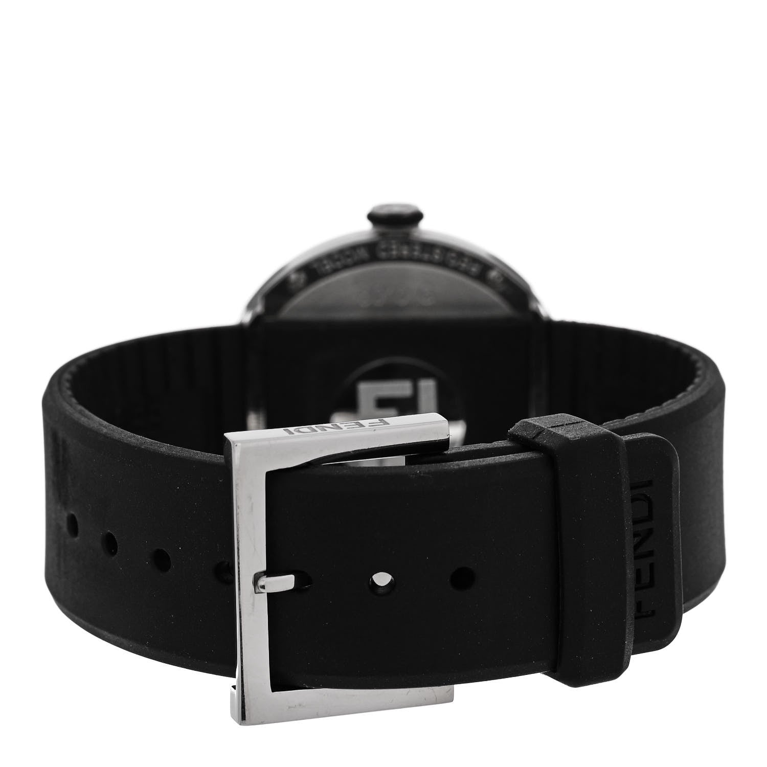 Fendi Stainless Steel Rubber 36mm Bussola Bubble Quartz Watch Black Black 3 of 5