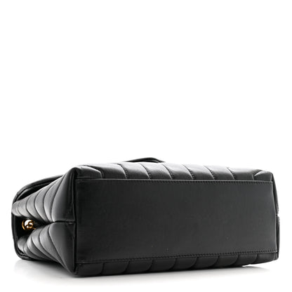 Saint Laurent Calfskin Y Quilted Monogram Small Loulou Chain Satchel Black 4 of 13