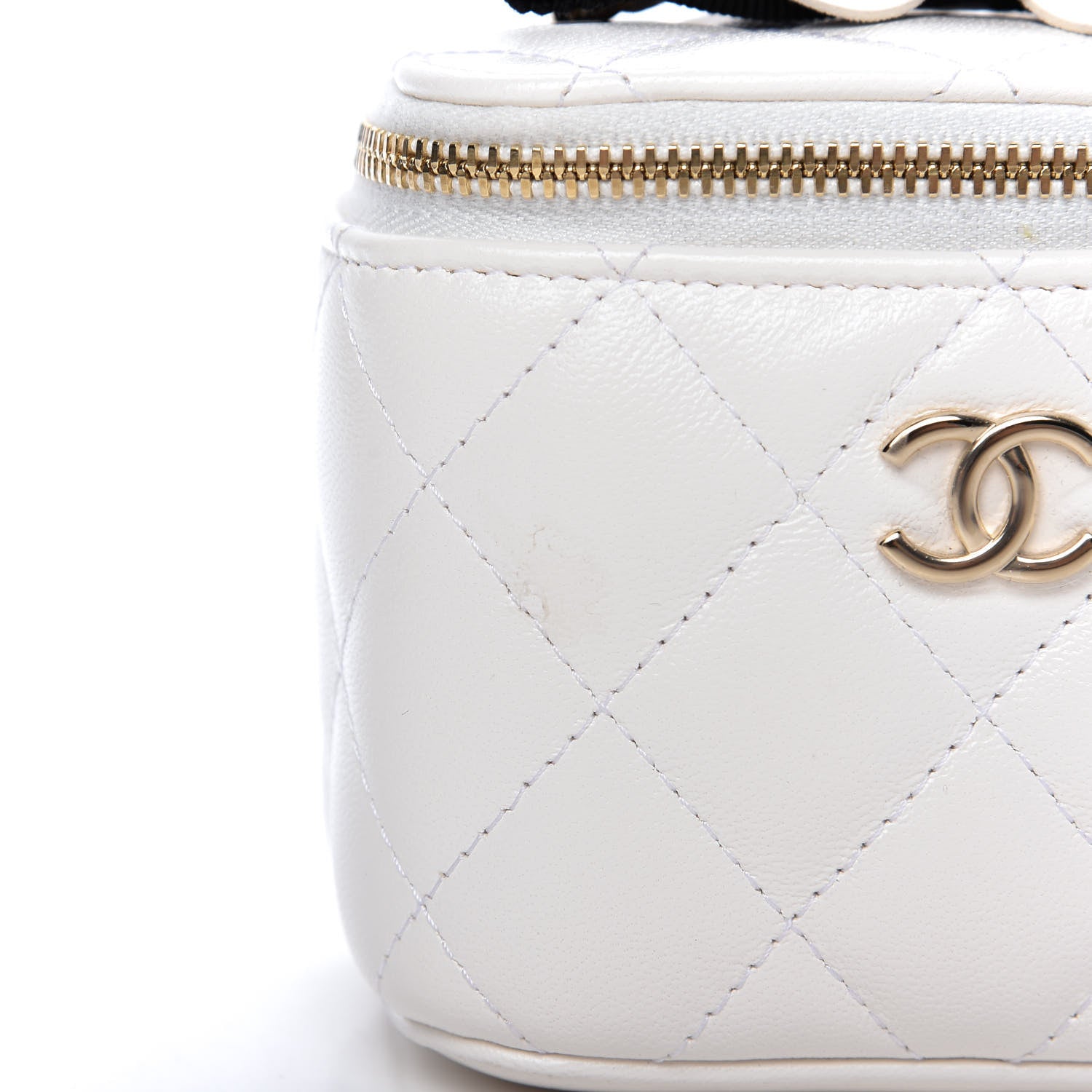 Chanel Lambskin Quilted My Chanel Lady Vanity Case With Chain White 10 of 11