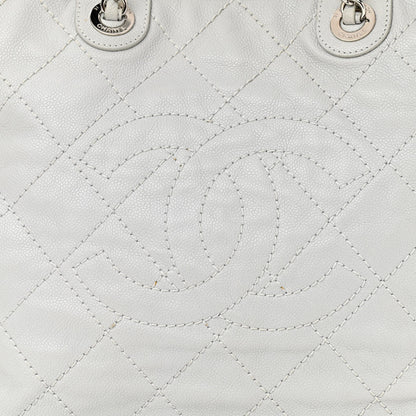 Chanel Grained Calfskin Quilted Small Daily Shopping Tote Light Grey 7 of 11