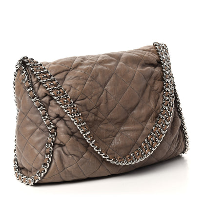 Chanel Washed Lambskin Chain Around Hobo Taupe 3 of 10
