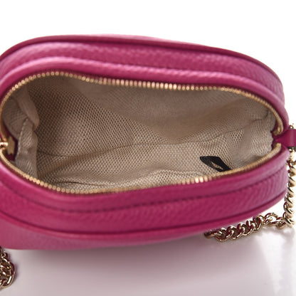 Gucci Cellarius Calfskin Mini Soho Chain Bag Bright Bouganville 5 of 7