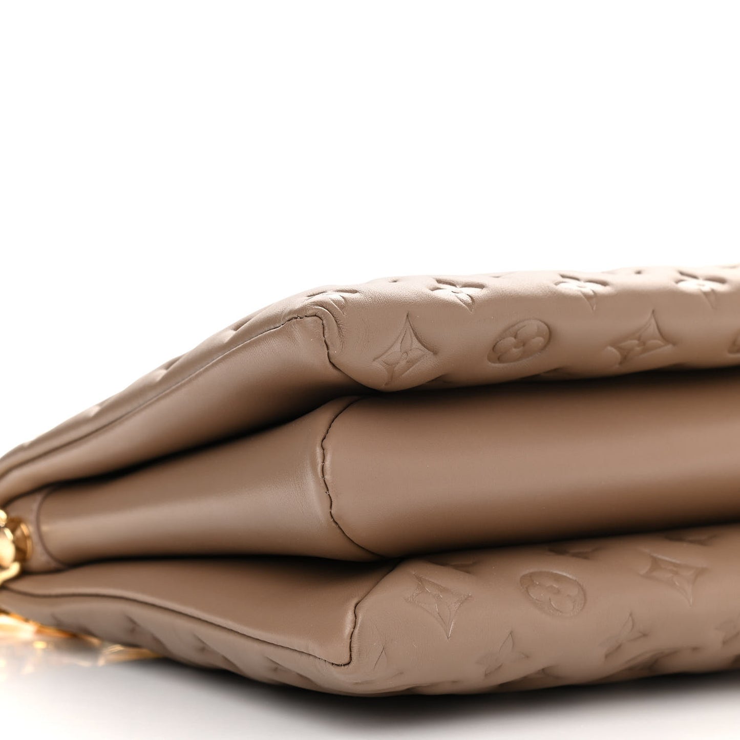 Lambskin Embossed Monogram Coussin MM Taupe