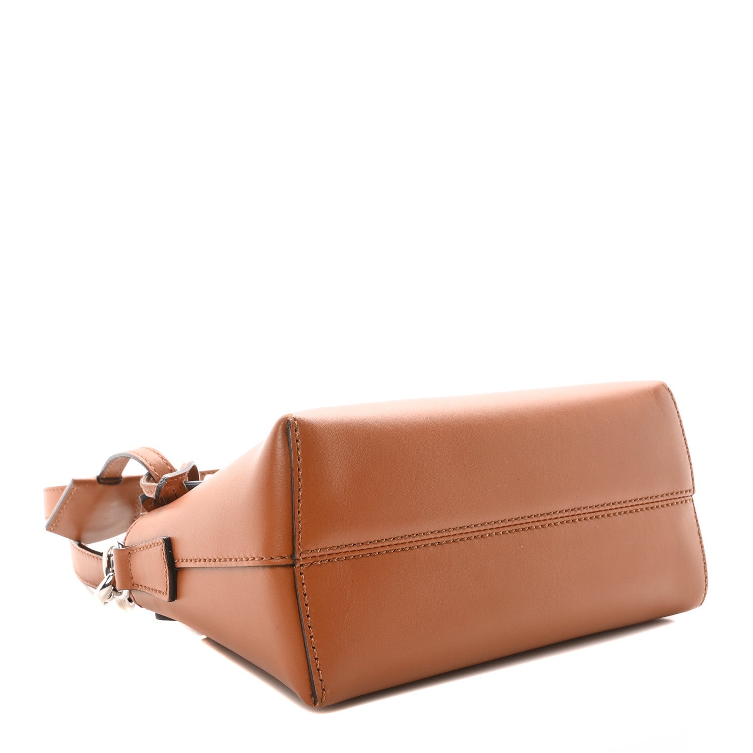 Fendi Vitello King Logo Embossed Mini By The Way Boston Bag Cuoio 4 of 10