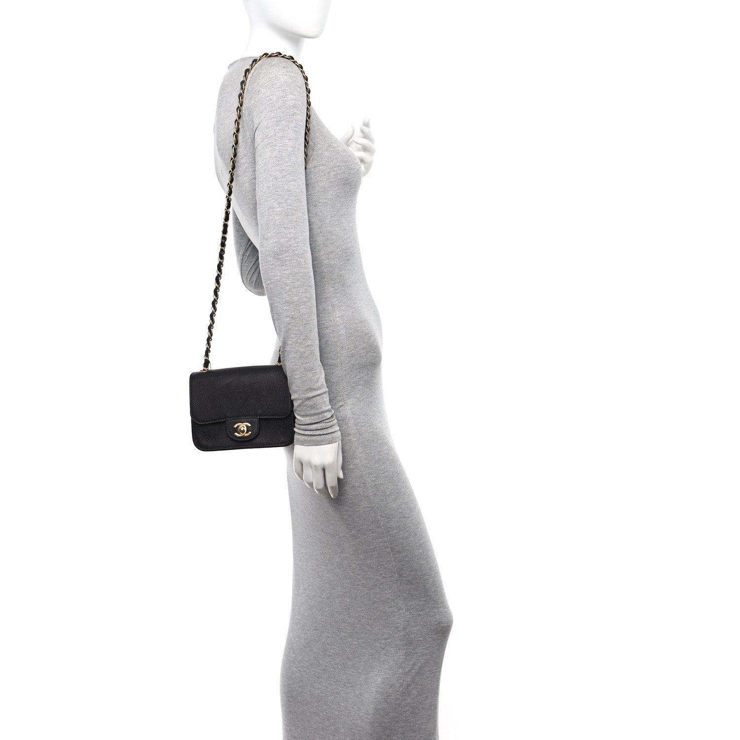 Chanel Grained Calfskin Mini Square Classic Pure Flap Black 2 of 11
