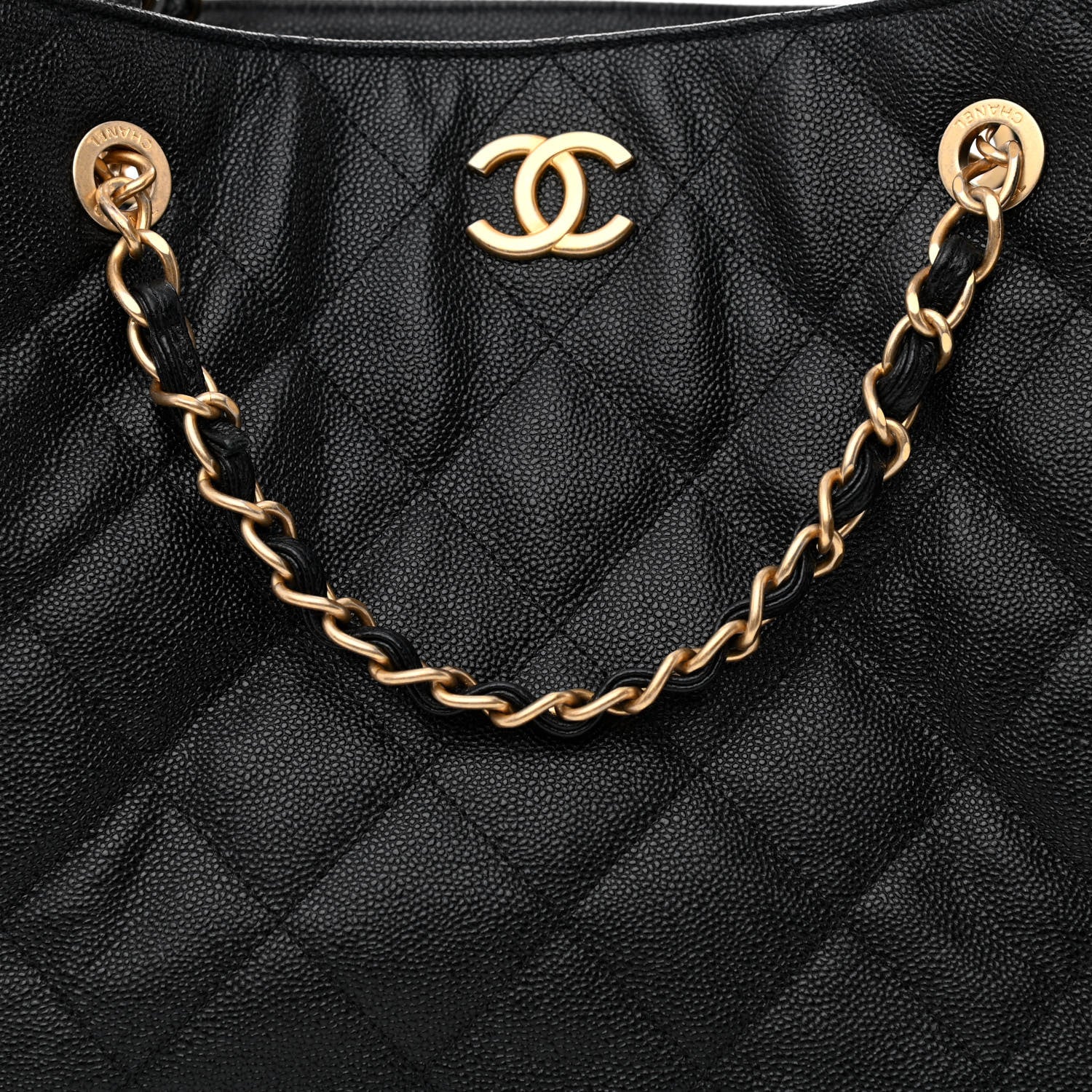 Chanel Caviar Quilted Small Shopping Tote Black 8 of 10