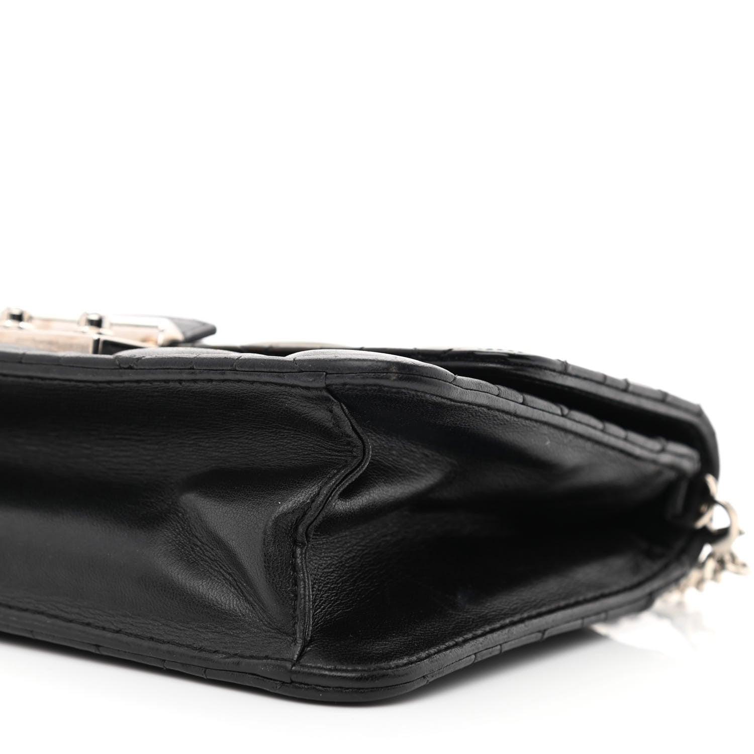 Christian Dior Metallic Iridescent Patent Calfskin Cannage Miss Dior Promenade Pouch Black Multicolor 10 of 10