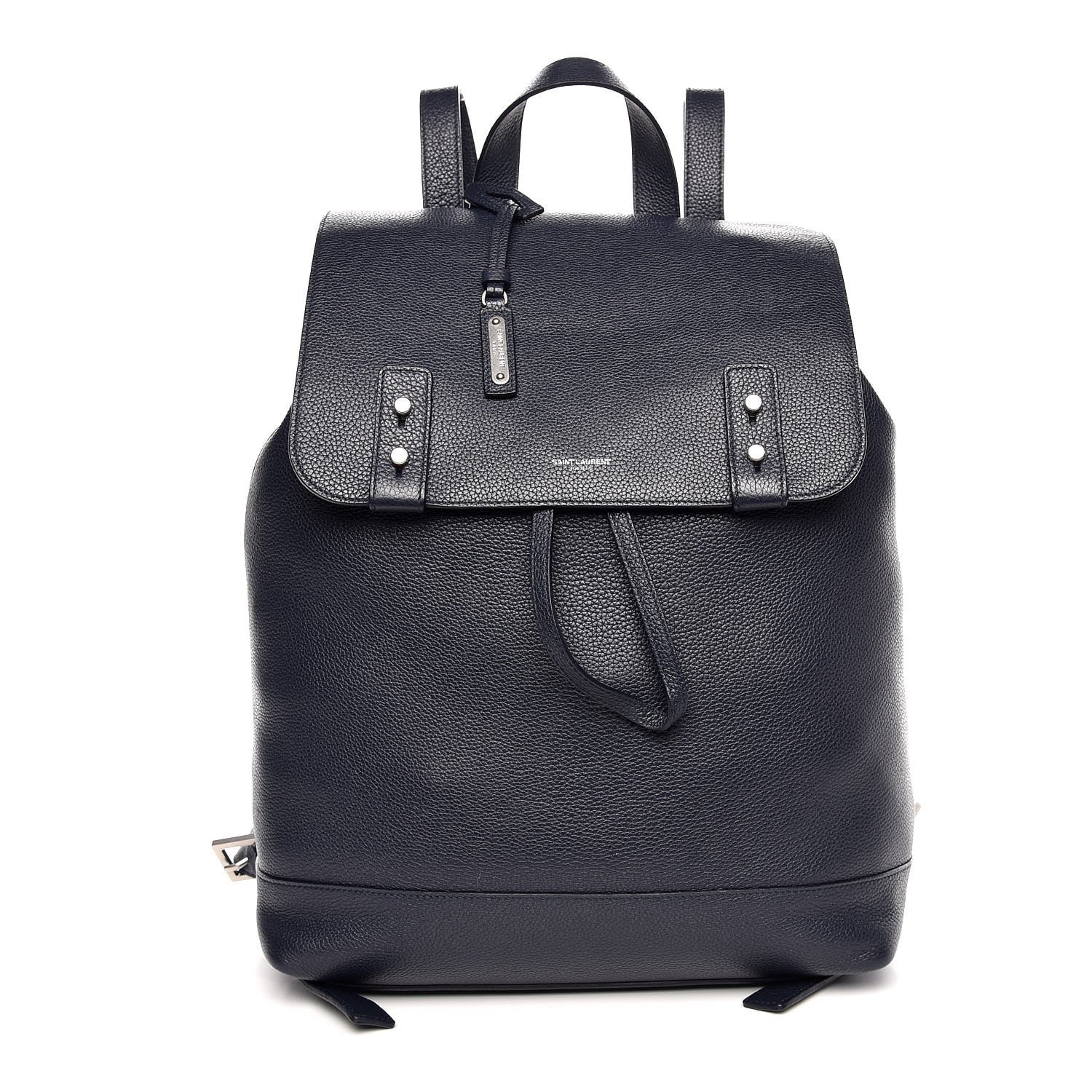 Saint Laurent Grained Calfskin Sac De Jour Souple Backpack Navy 1 of 7
