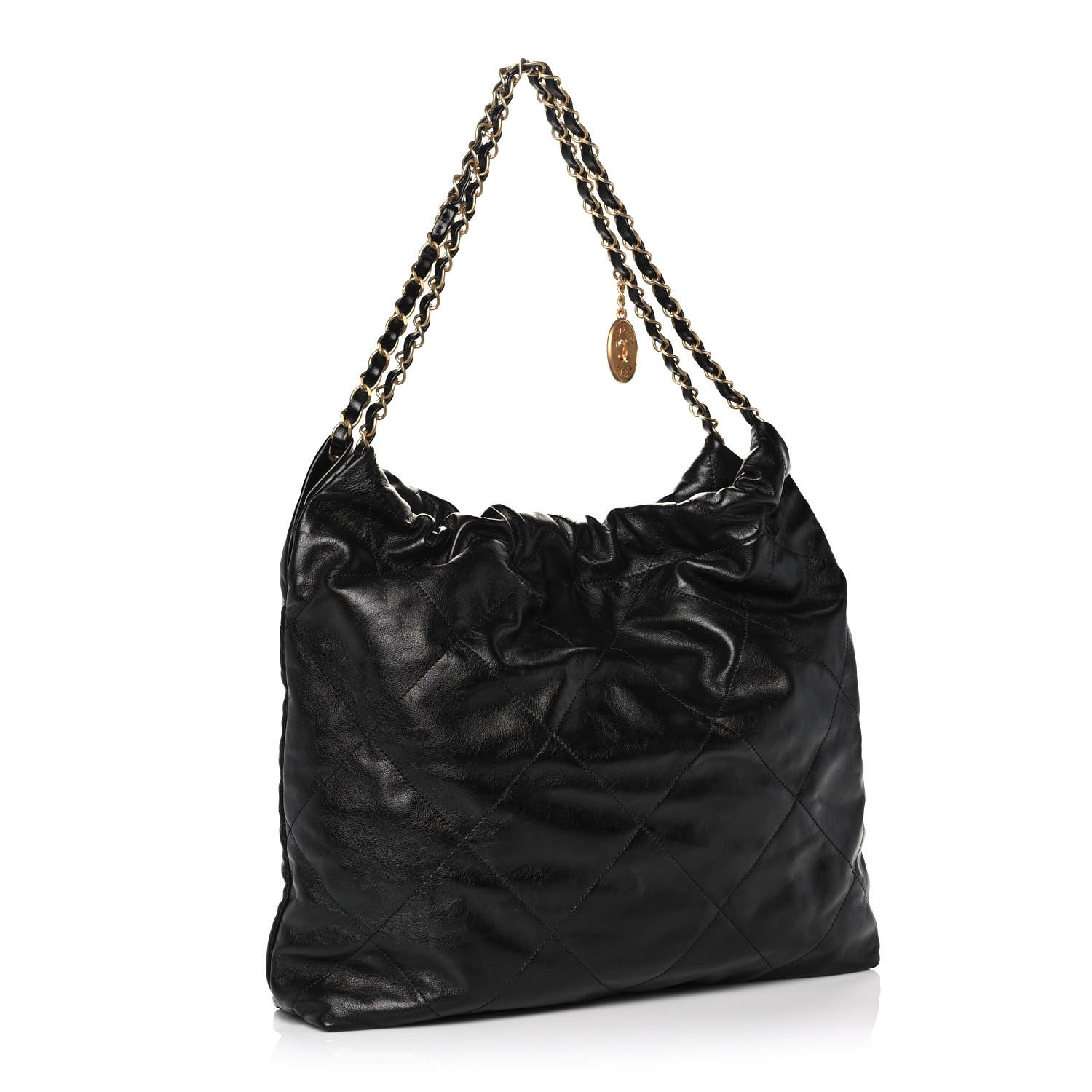 Chanel Shiny Calfskin Quilted Chanel 22 Black 4 of 13