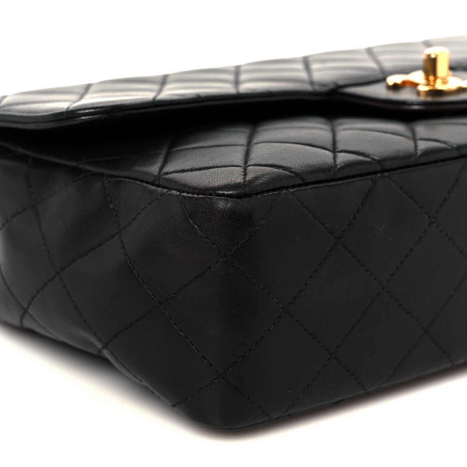 Chanel Lambskin Quilted Medium Rectangular Kelly Flap Bag Black 11 of 12