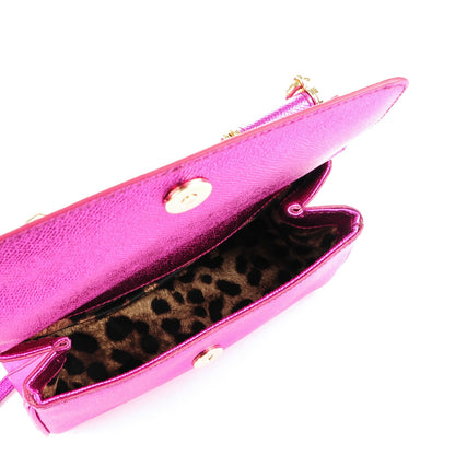 Dolce & Gabbana Metallic Dauphine Micro Miss Sicily Satchel Pink 5 of 6