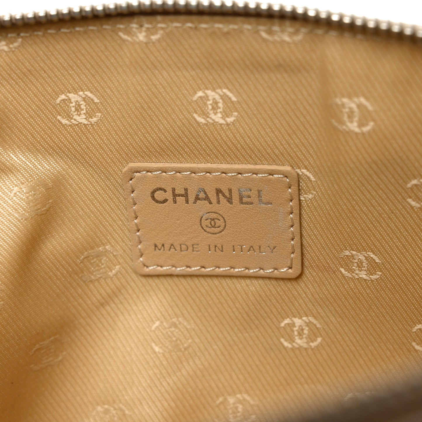 Metallic Goatskin Cosmetic Case Gold