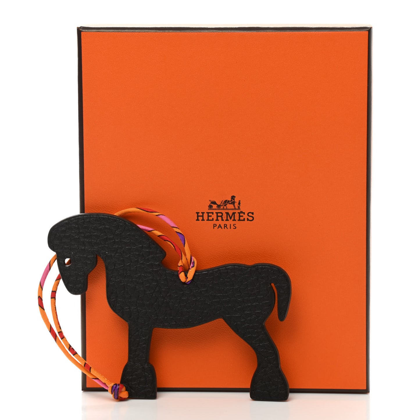 Chevre Mysore Togo Petit H Bag Charm Horse GM Plomb
