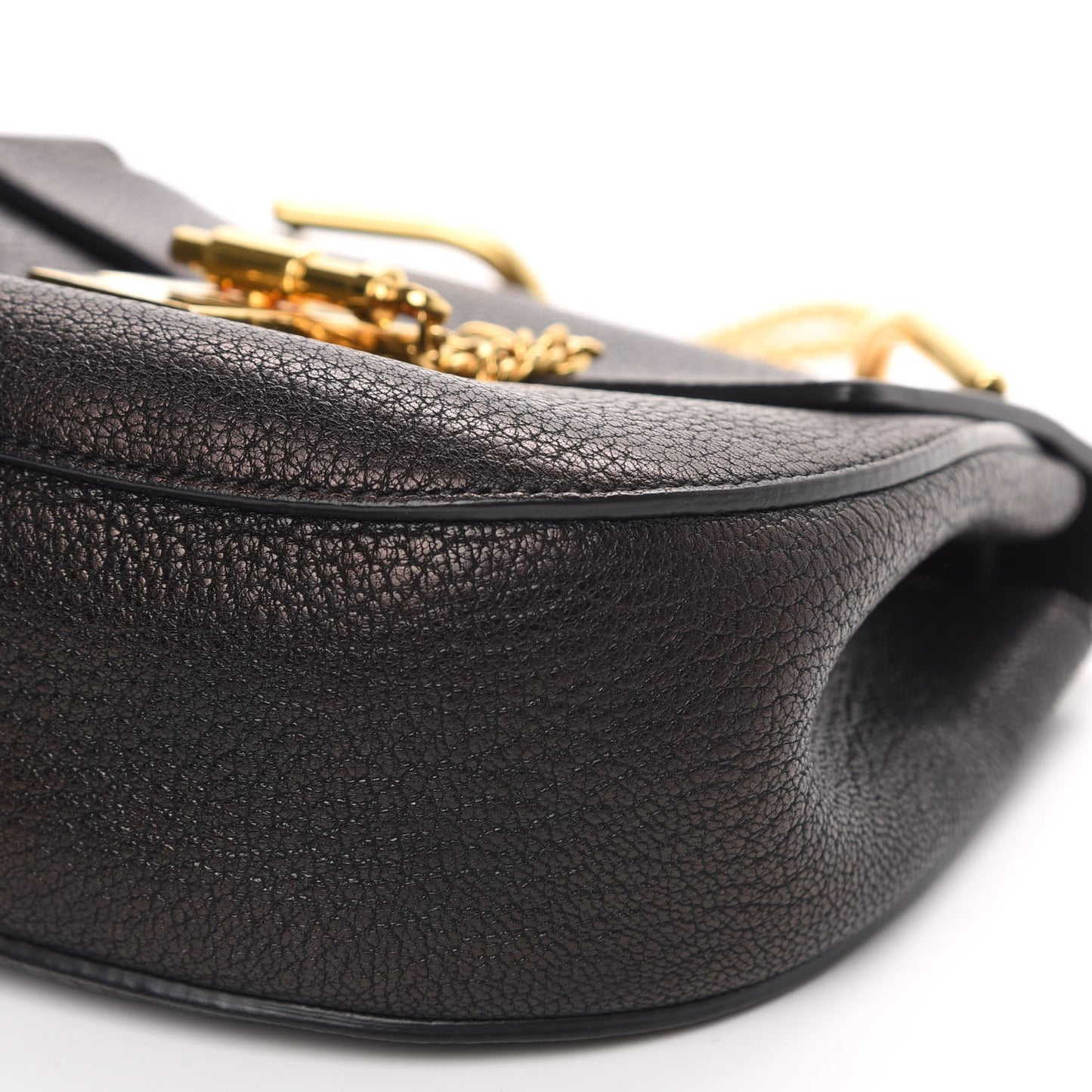 Grained Lambskin Mini Drew Shoulder Bag Black
