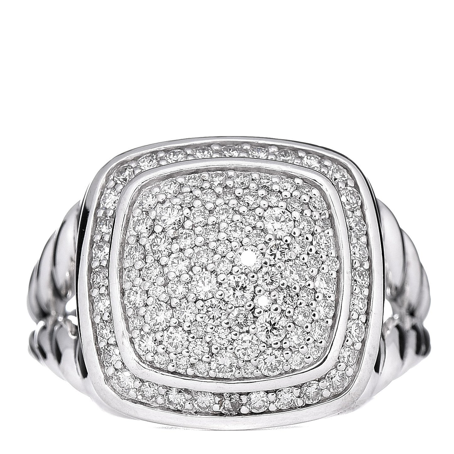 Sterling Silver Diamond 14mm Albion Pave Ring 52 6