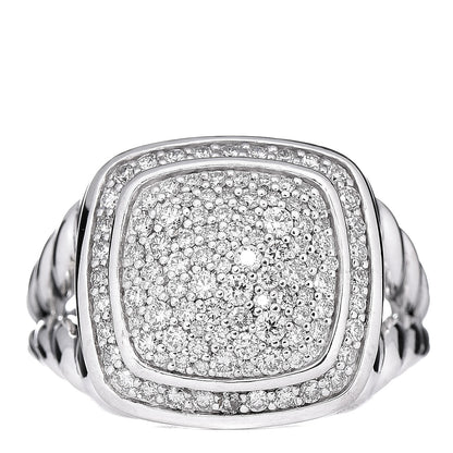 David Yurman Sterling Silver Diamond 14mm Albion Pave Ring 52 6 1 of 6