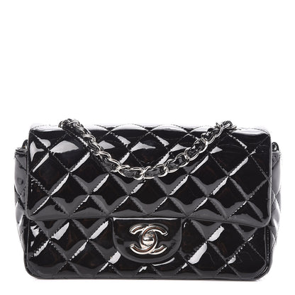 Chanel Patent Calfskin Quilted Mini Rectangular Flap Black 1 of 10