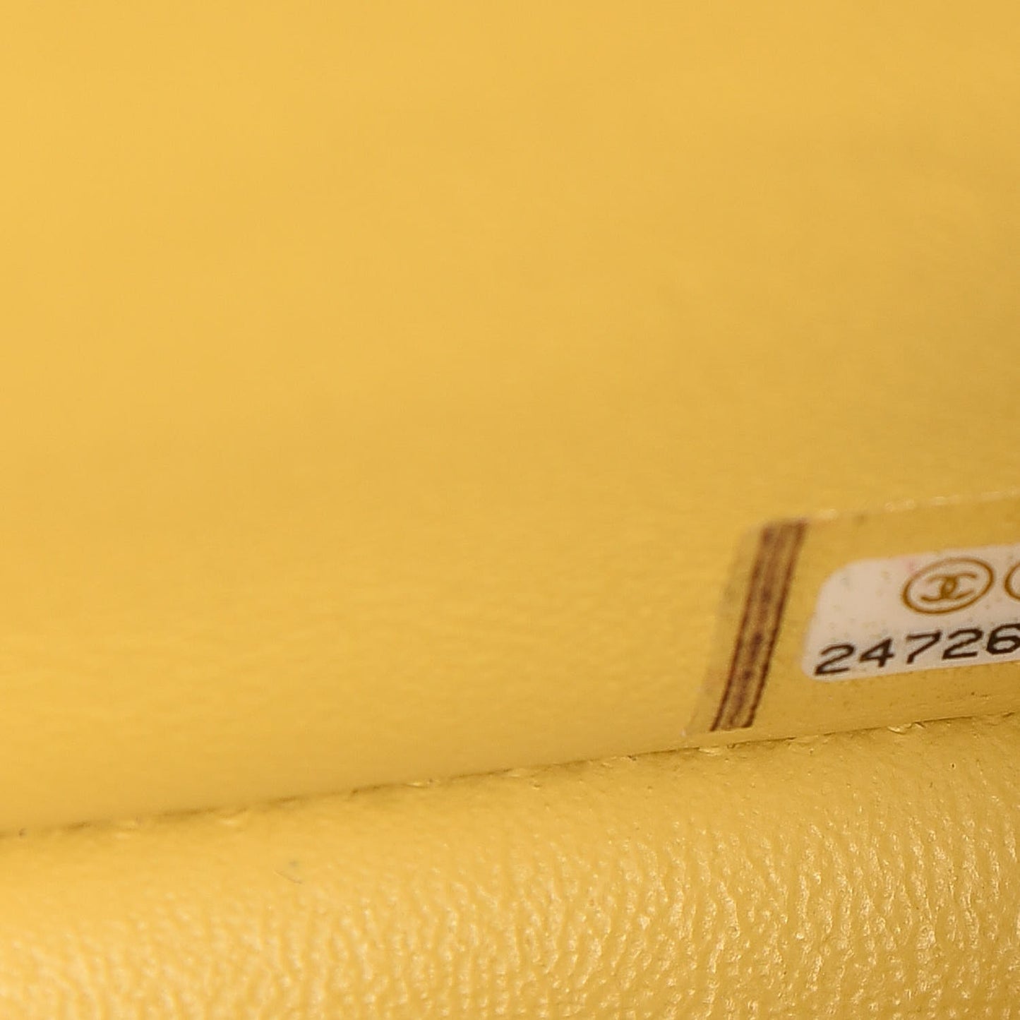 Lambskin Chevron Quilted Mini Rectangular Flap Yellow