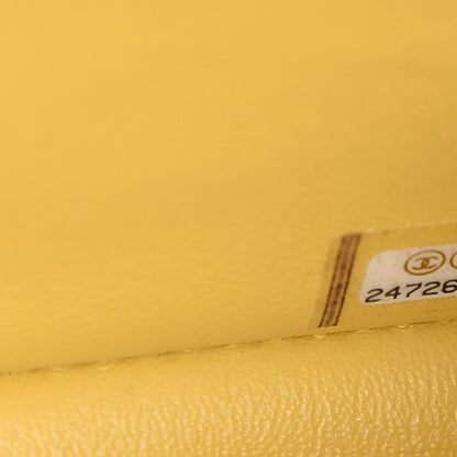 Chanel Lambskin Chevron Quilted Mini Rectangular Flap Yellow 7 of 9