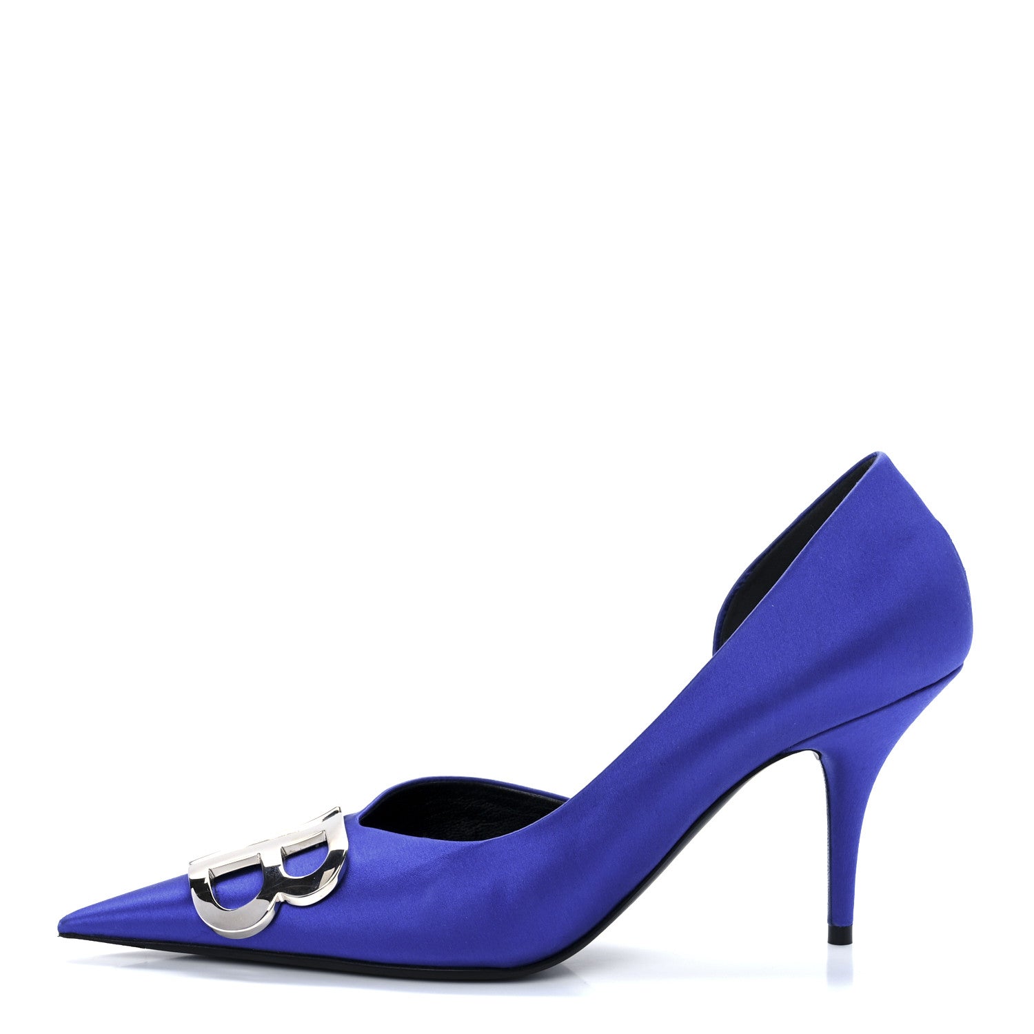 Balenciaga Satin Talon d'Orsay Pumps 38 Bleu 1 of 8
