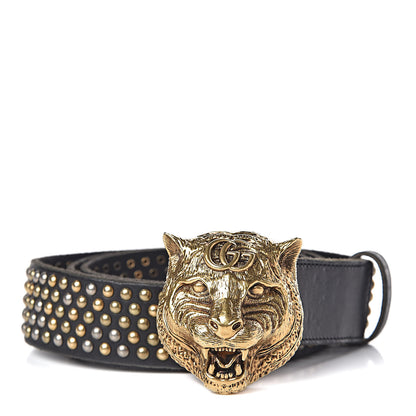 Gucci Calfskin Studded Feline Belt 105 42 Black 1 of 6