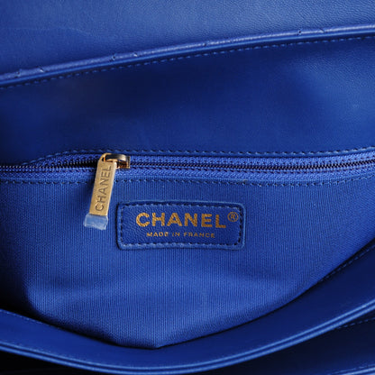 Chanel Patent Quilted 3 Pocket Accordion Flap Navy 6 of 8