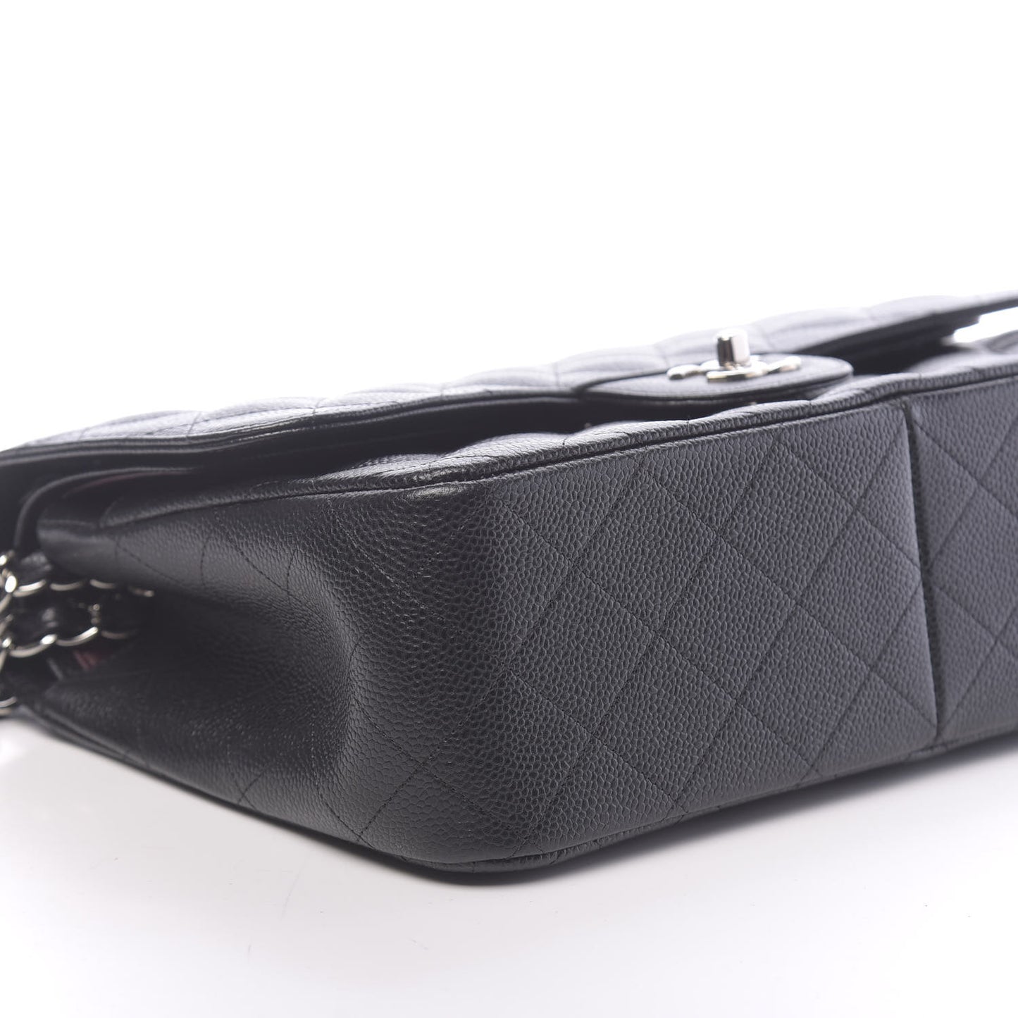 Caviar Quilted Jumbo Double Flap Black