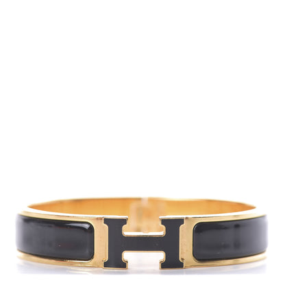 Hermes Enamel Narrow Clic Clac H Bracelet PM Black 1 of 4