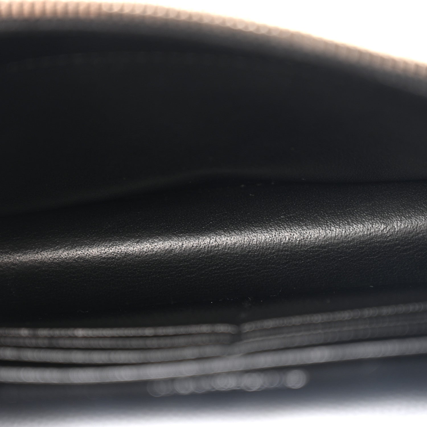 Saint Laurent Grain De Poudre Matelasse Chevron Monogram Envelope Chain Wallet Black 5 of 13