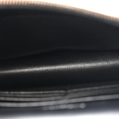Saint Laurent Grain De Poudre Matelasse Chevron Monogram Envelope Chain Wallet Black 5 of 13