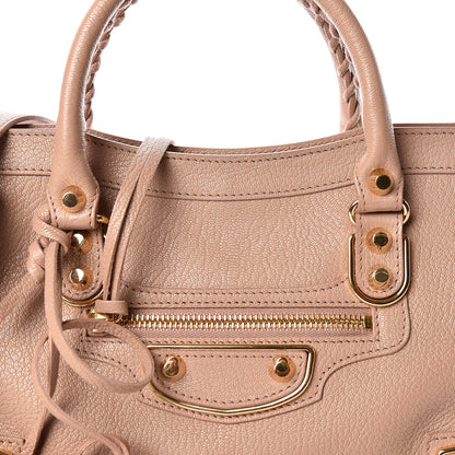 Balenciaga Chevre Gold Metallic Edge Hardware S City Rose Des Sables 9 of 11