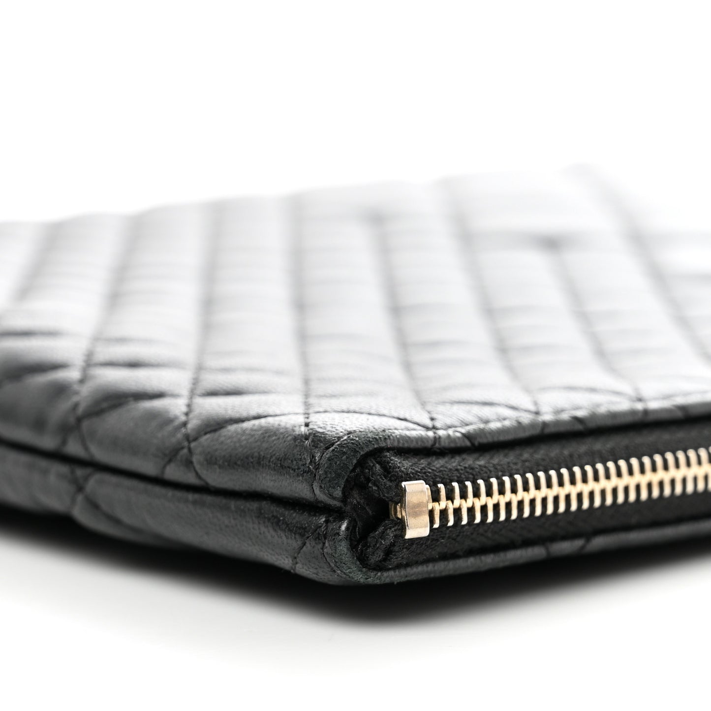Lambskin Bi Quilted Medium Cosmetic Case Black