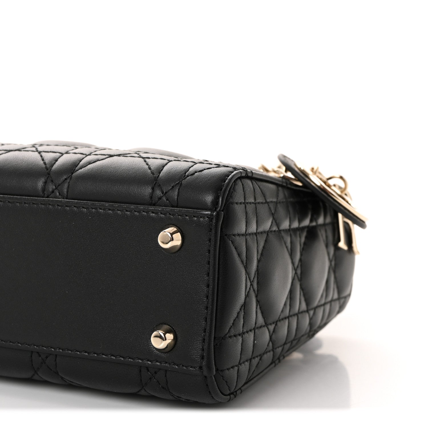 Christian Dior Lambskin Cannage Mini Lady Dior Black 9 of 10
