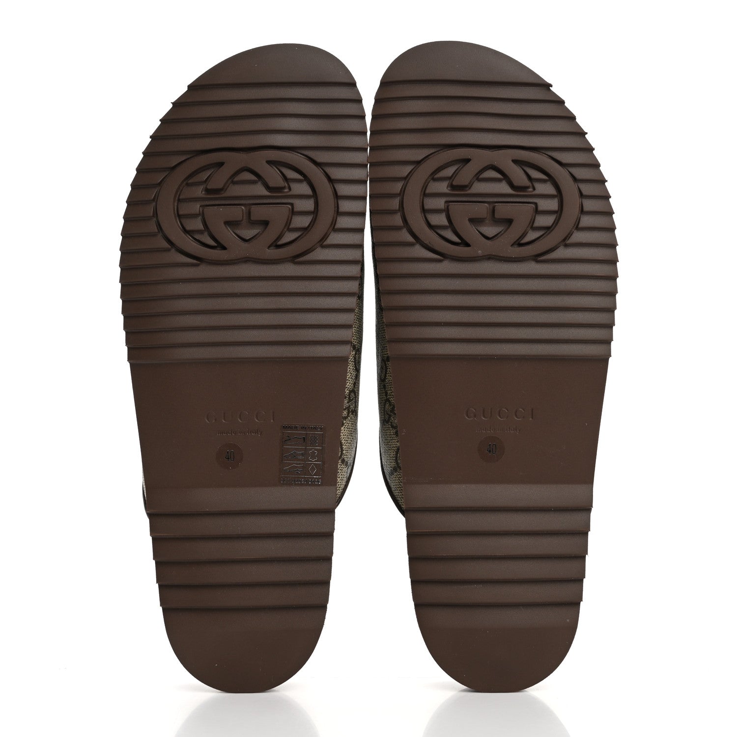 Gucci GG Supreme Monogram Miro Soft Calfskin Womens Horsebit Slippers 40 Beige Ebony New Acero 6 of 10