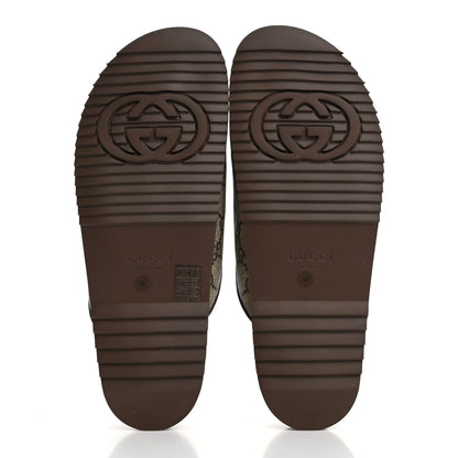 Gucci GG Supreme Monogram Miro Soft Calfskin Womens Horsebit Slippers 40 Beige Ebony New Acero 6 of 10
