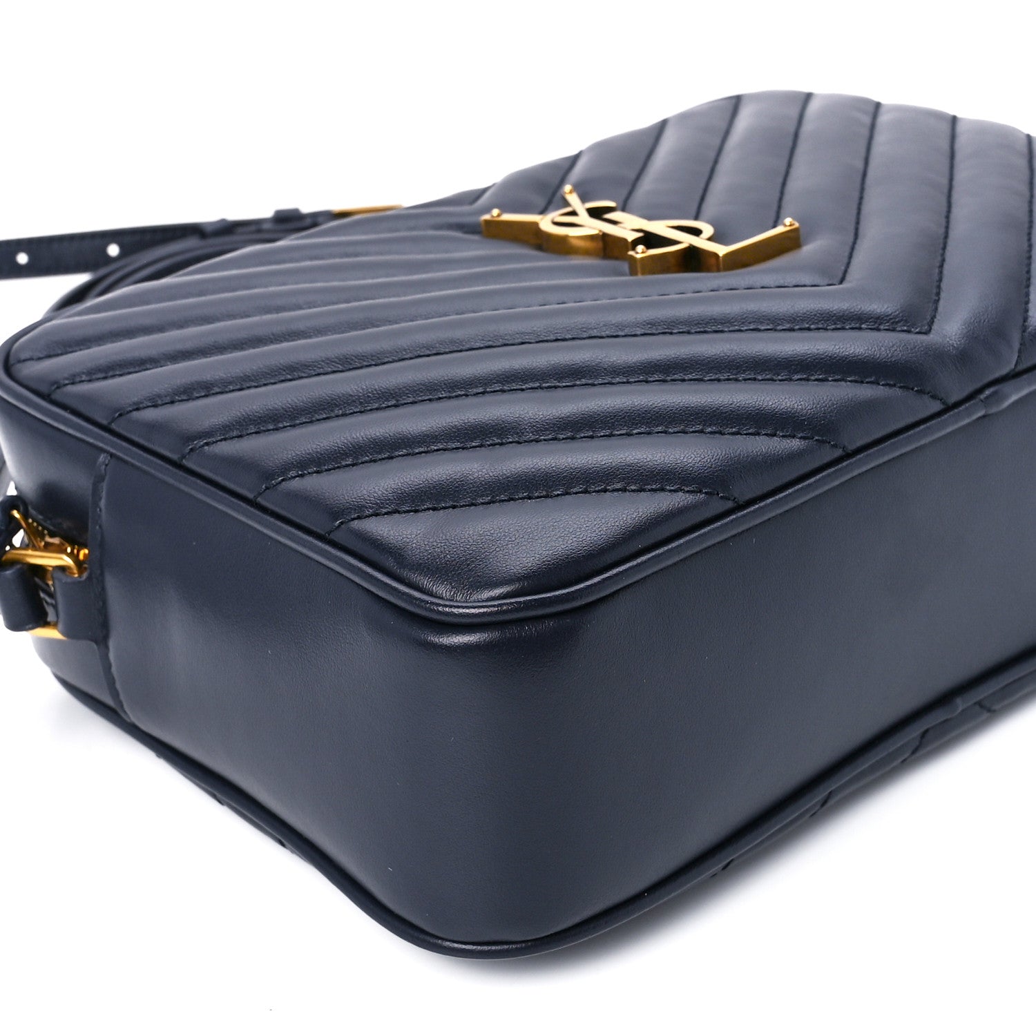 Saint Laurent Calfskin Matelasse Monogram Lou Camera Bag Navy 10 of 11