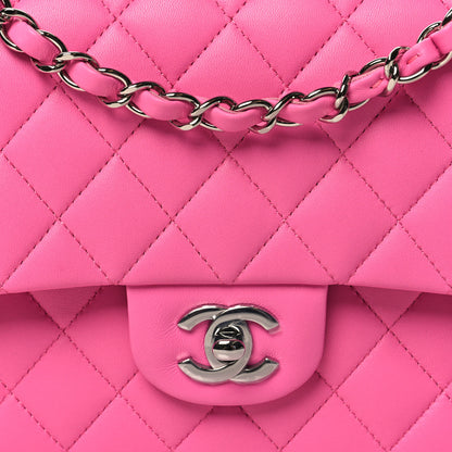 Chanel Lambskin Quilted Medium Double Flap Neon Pink 8 of 11
